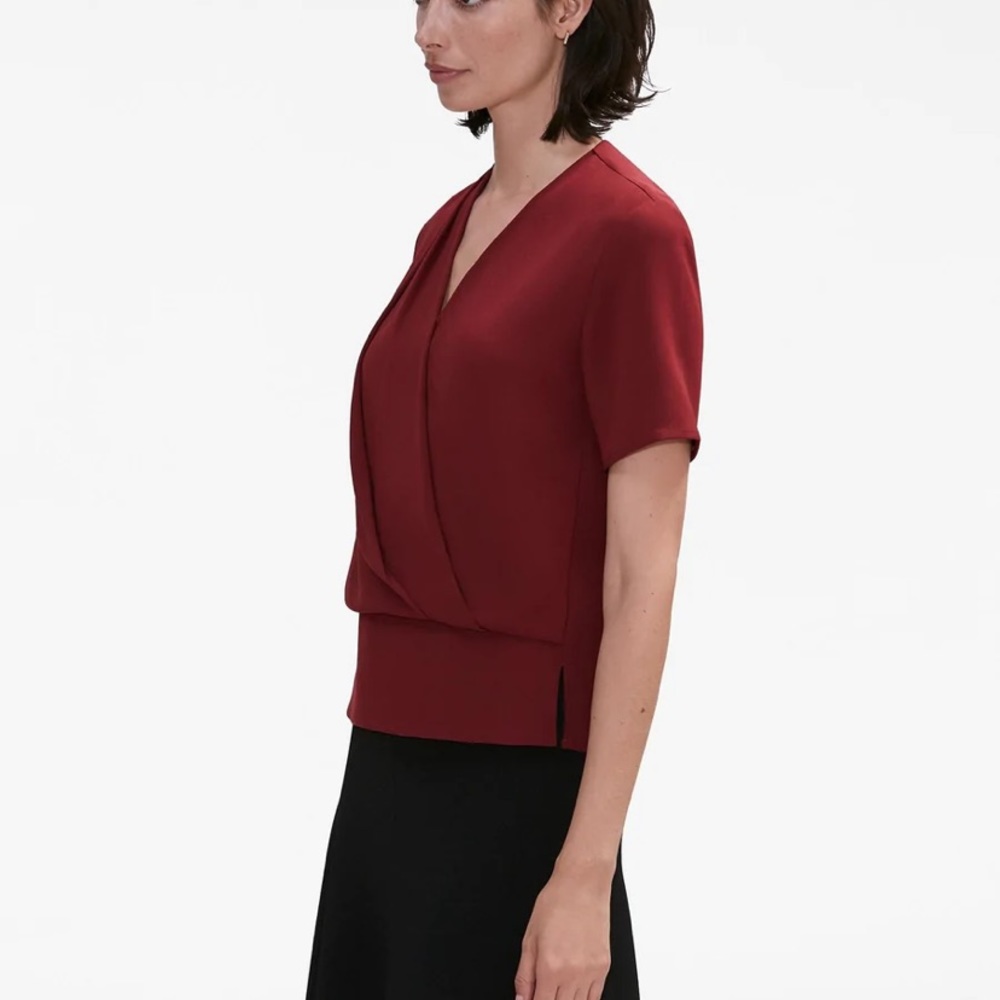 MM LaFleur burgandy blouse